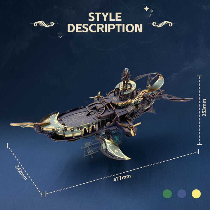 Whale Ship DIY 3D Wooden Puzzle Kit (472PCS) enginediyshop