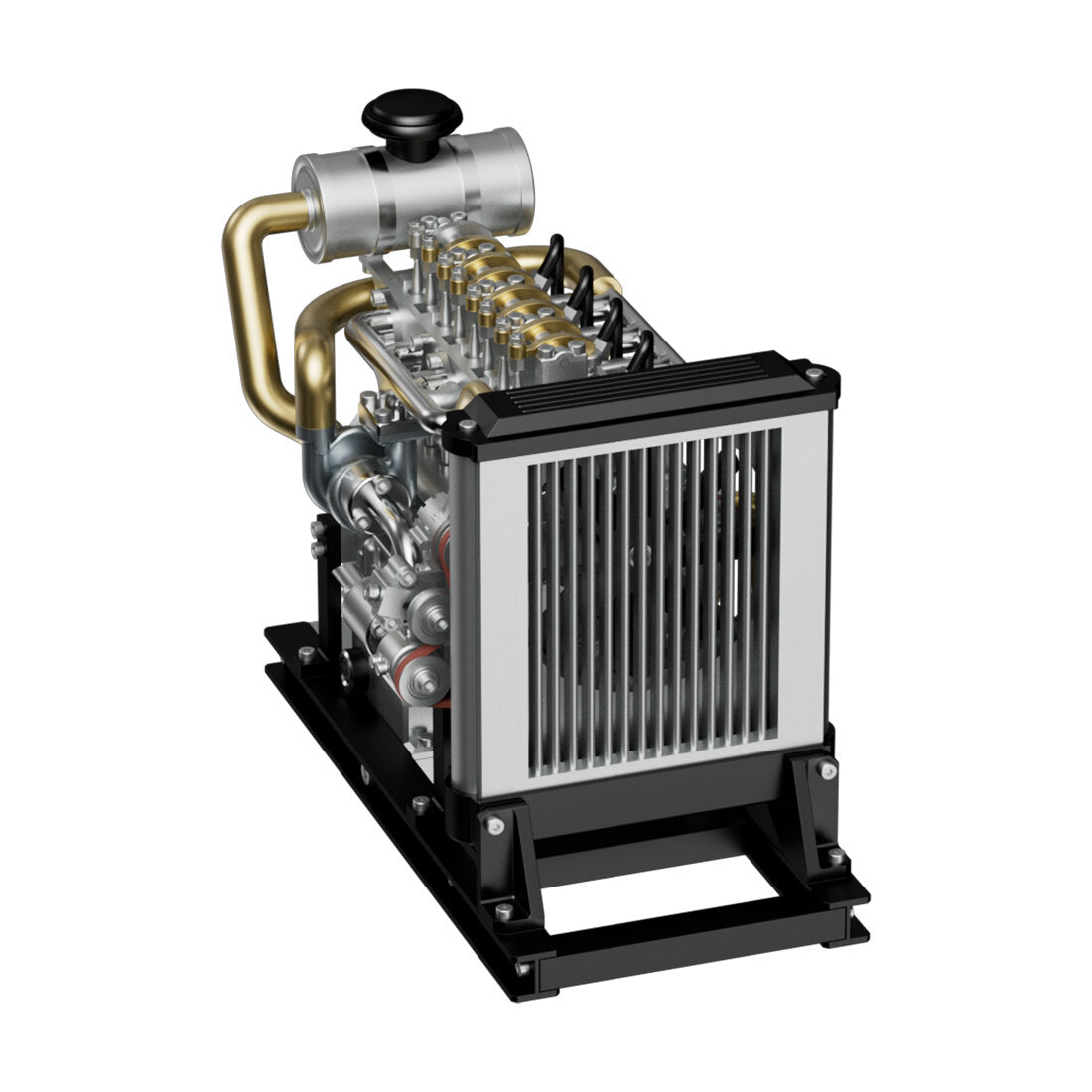 TECHING 1/10 DIY Mini Metal OHV Inline Four-Cylinder Diesel Engine Mod ...