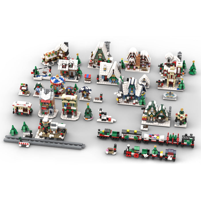 MOC-124484 Winter Village Street View Building Blocks Toys Set -4454PCS enginediyshop