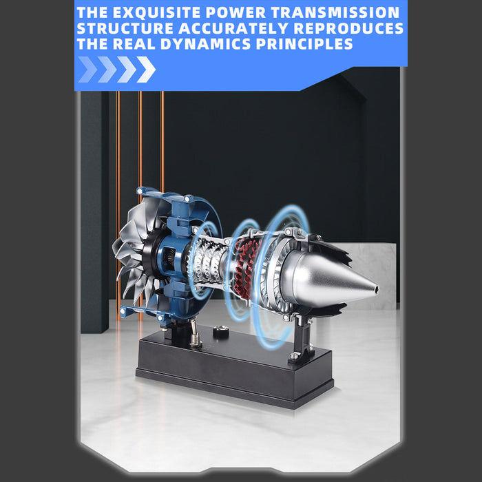 TECHING Mini Turbofan Engine Kit - DIY Metal Mechanical Visible Electric Motorized Jet Engine Model for STEM Education (170PCS+) enginediyshop