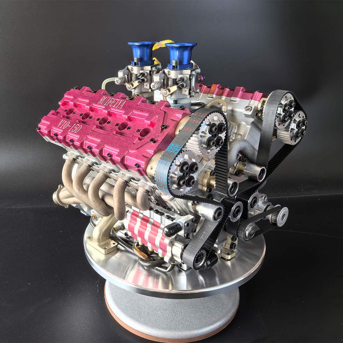 RUIFEIYA V10-150 1/4 Scale Working V10 Gas Engine Model - 150cc DOHC 40-Valve 4-Stroke 3-Ring Water-Cooled Internal Combustion Engine (Assembled Version) enginediyshop