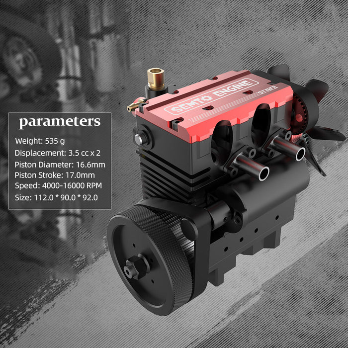 thumbnail image 2 of Mini Retro 12V DC Generator With Digital Voltage Display For Twin-Cylinder SEMTO ST-NF2 Nitro Engines - Belt Connection Version 2 of 14