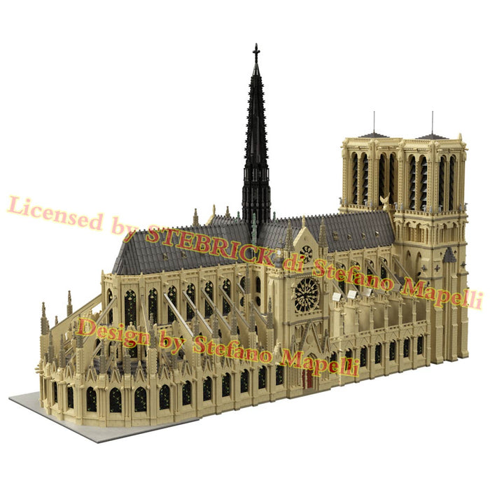 MOC Notre Dame de Paris Modular Building Block Small Particle Model (63181Pcs) enginediyshop