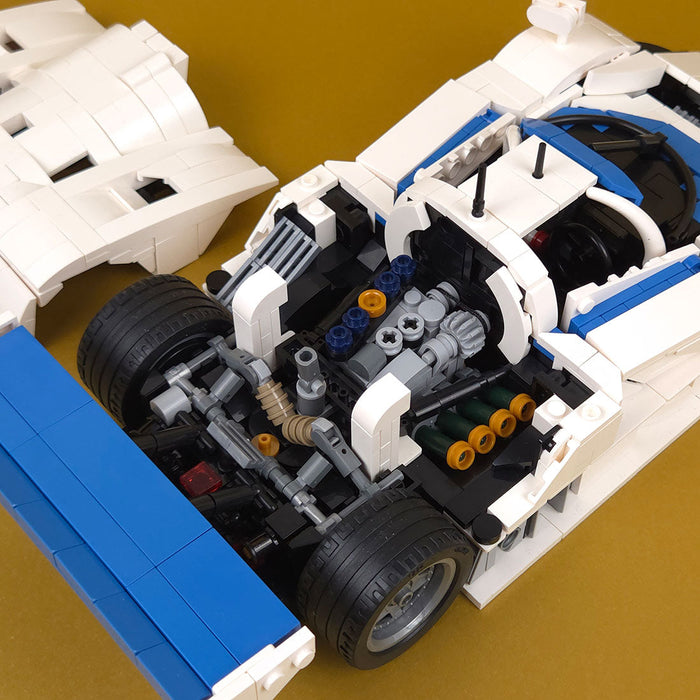 Japanese Winning Racecar Building Blocks Set – Modular Sports Car Model with Removable Engine & Opening Doors（1470PCS)） enginediyshop