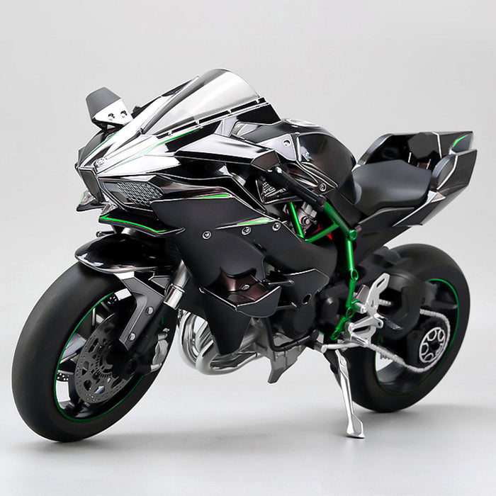 1/6 Scale Alloy Dynamic Motorcycle Model - Simulation Bike with Ignition System & Smoke Spray (Carbon Fiber Style) enginediyshop