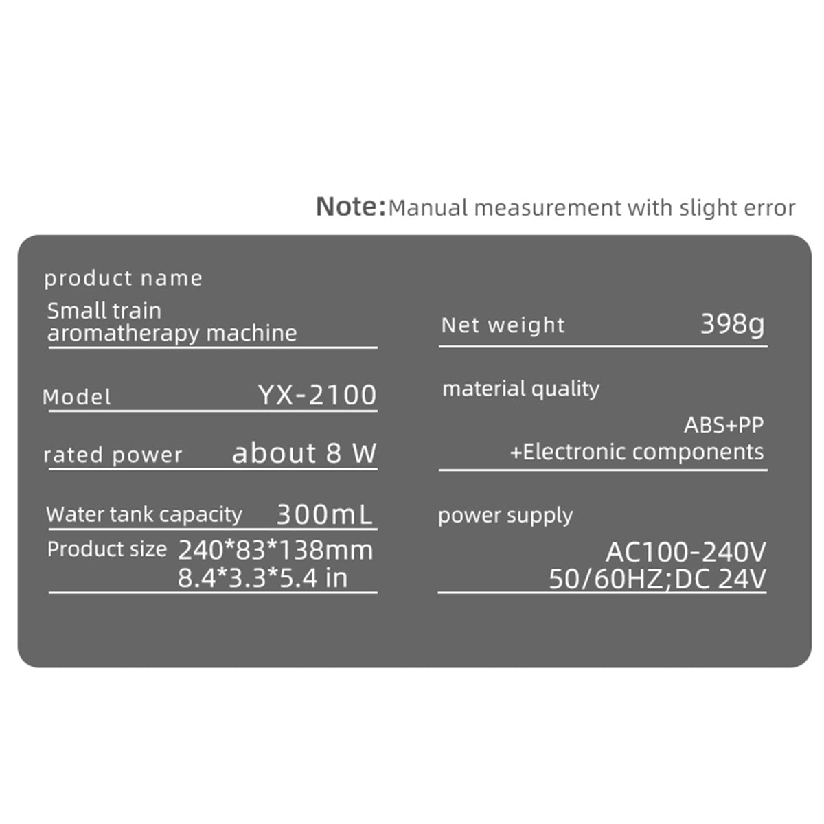 300ml Vintage Steam Train Aromatherapy Essential Oil Diffuser and Humidifier with Dual-Color LED Light (Standard US Power Supply/Bronze) enginediyshop