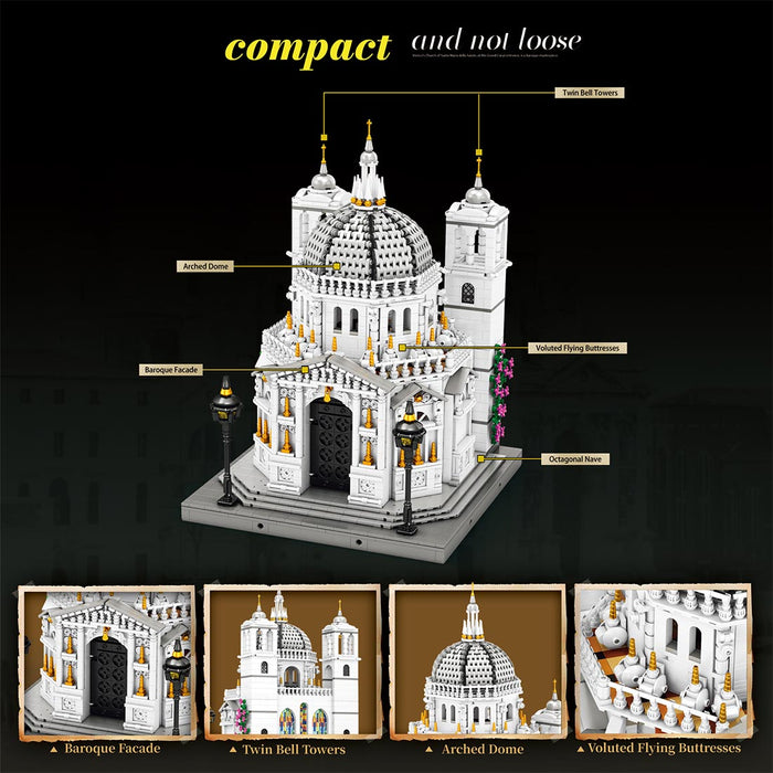 Mocsage 1/180 Scale Venetian Church Building Blocks Set-4277PCS enginediyshop