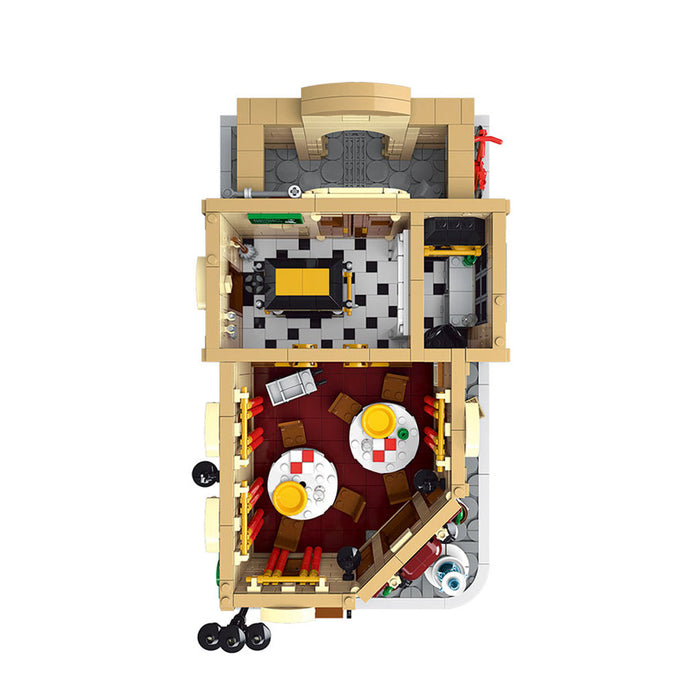 MOC-160521 Restaurants in Paris with Lights Modular Small Particles Building Blocks Set (3104PCS) enginediyshop