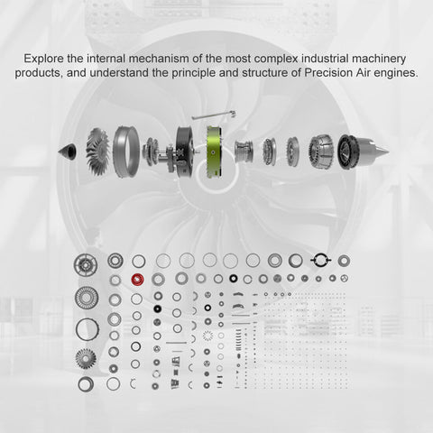 TECHING Mechanisches Dual-Spool-Turbofan-Engine-Modellbausatz - Baue deinen eigenen Flugzeug-Turbofan-Motor 1000+ Teile enginediyshop