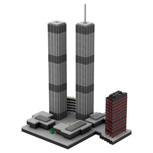 Mocsage 1/2000 Scale World Trade Center (1973-2001) Micro Parts Building Blocks Set (982PCS) enginediyshop