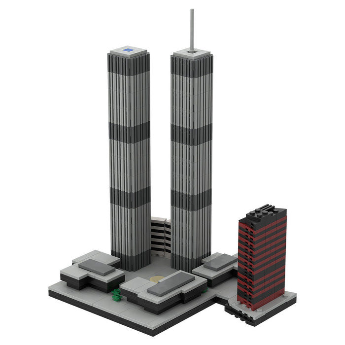 Mocsage 1/2000 Scale World Trade Center (1973-2001) Micro Parts Building Blocks Set (982PCS) enginediyshop