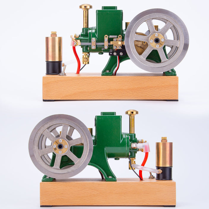 Hit and Miss Engine that Works - ENJOMOR 6cc Antique 4-Stroke Gas IC Engine Green Horizontal Stationary Engine with Ignition Device and Stand enginediyshop