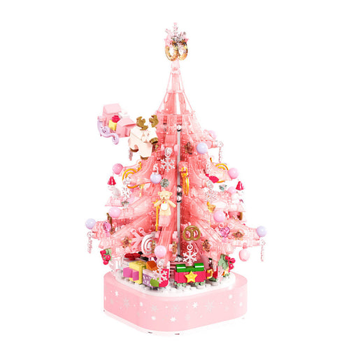 Crystal Christmas Tree Music Box with Light MOC DIY Assembly Model Small Particles Building Blocks Set (Dynamic Version/675PCS) enginediyshop