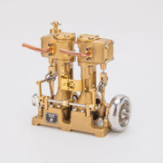 RW-L2 Mini Inline Double Cylinder Reciprocating Steam Engine Model for 70-130cm Steamships (Forward and Reverse Rotation/Without Boiler) enginediyshop
