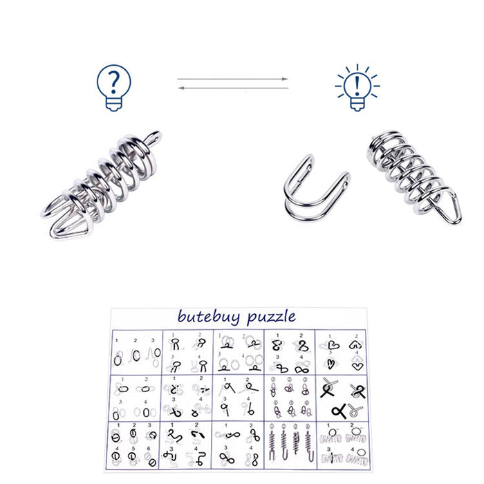 Advent Calendar Filler - Make Yours 15Pcs Brain Puzzles Intelligence Buckle Lock Toy - B Type Purple English Version enginediyshop