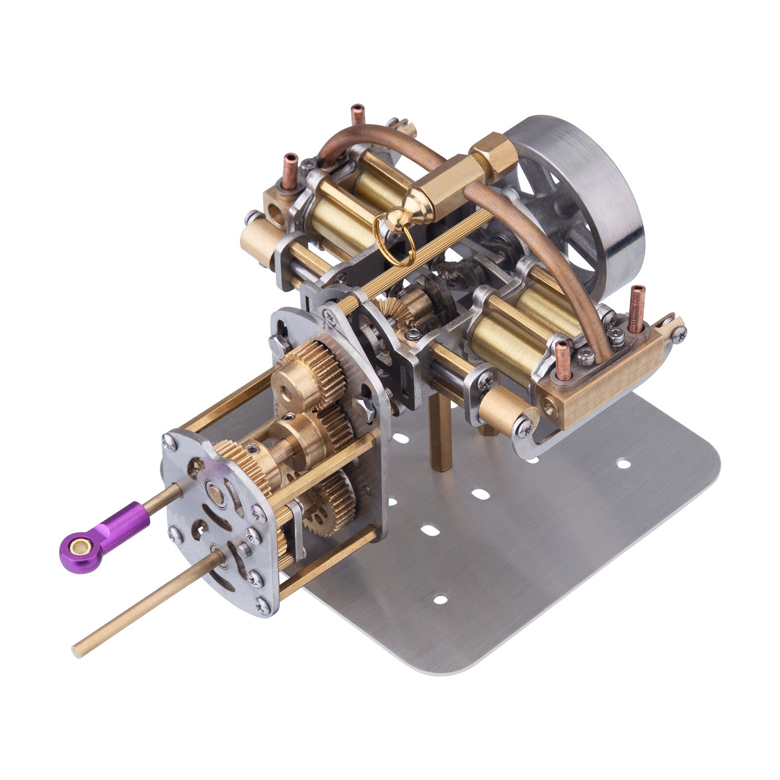 Miniatur-Horizontal-Viertakt-Dampfmaschinenmodell mit Getriebe für kleine Dampfmodellschiffe ohne Kessel 1