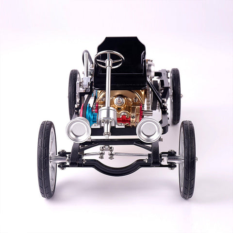 TECHING Retro-Auto mit Einzylinder-Motormodellbausatz, der funktioniert - 230 Teile  4