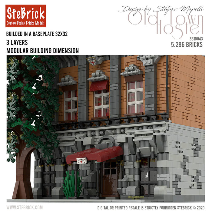 MOC-46504  Old Town Hostel  Creative Street View Building Blocks Compatible with Other Brands Street View (5286PCS) enginediyshop
