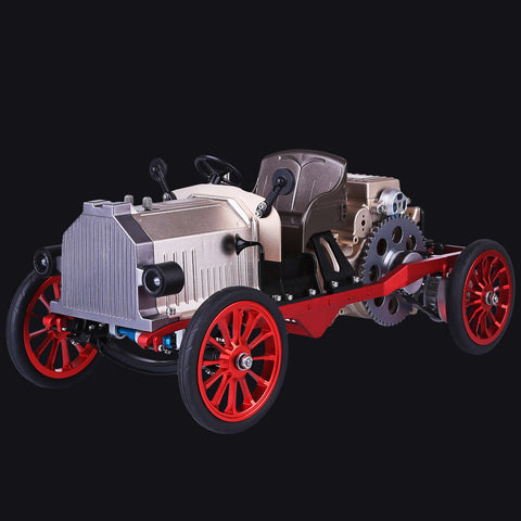 TECHING Klassisches Auto mit Einzylinder-Motormodellbausatz, das funktioniert - 300 Teile 