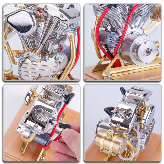 RETROL 4.2CC OHV V-Twin Cylinder Four-stroke Motorcycle Gasoline Internal Combustion Engine Model enginediyshop