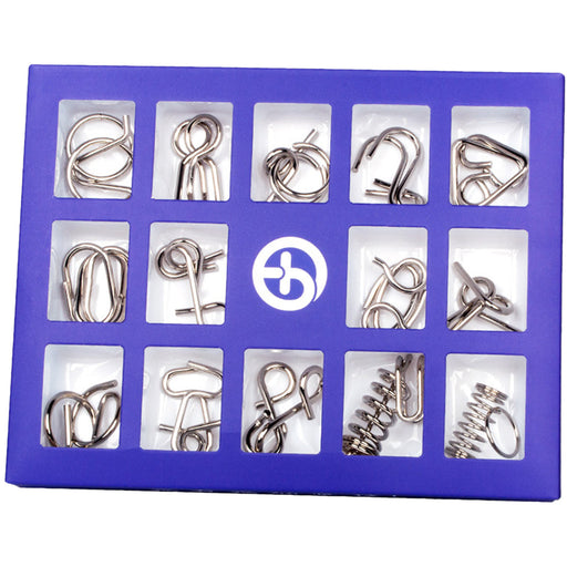 Advent Calendar Filler - Make Yours 15Pcs Brain Puzzles Intelligence Buckle Lock Toy - B Type Purple English Version enginediyshop