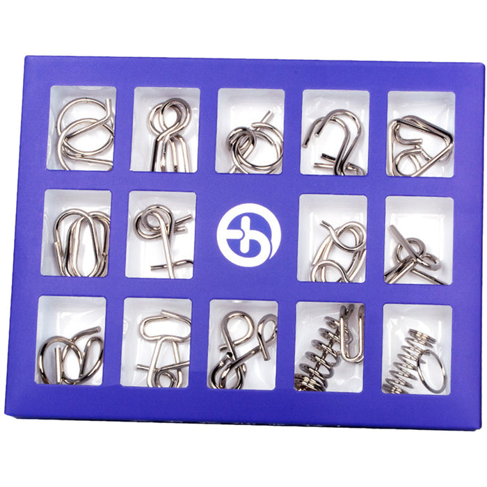 Advent Calendar Filler - Make Yours 15Pcs Brain Puzzles Intelligence Buckle Lock Toy - B Type Purple English Version enginediyshop