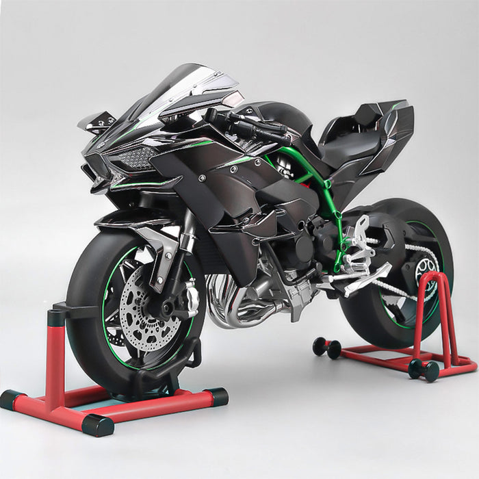 1/6 Scale Alloy Dynamic Motorcycle Model - Simulation Bike with Ignition System & Smoke Spray (Carbon Fiber Style) enginediyshop