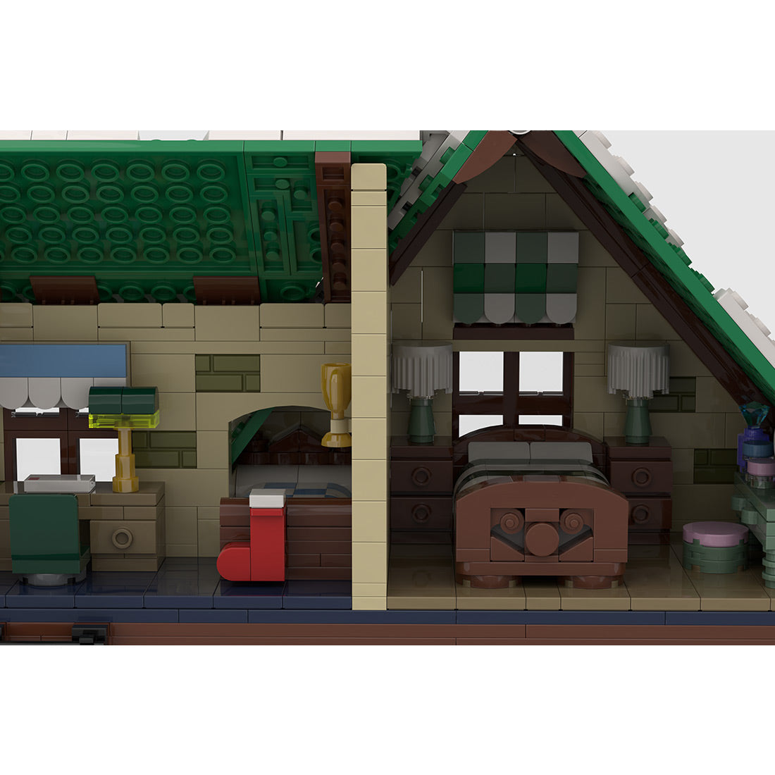 MOC-183213 Reindeer Ranch Christmas Snow Scene Assembly Building Blocks Set (1973PCS) enginediyshop