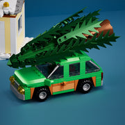 Christmas Holiday Home Building Blocks Set (1958PCS）– Snowy Winter House with Lights, Buses & Sleds enginediyshop