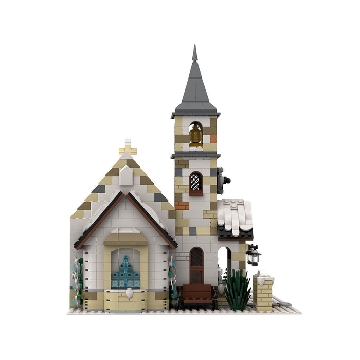 MOC-147549 Winter Country Church Modular Model for Church of the Nativity Building Blocks Toys Set (1769PCS) enginediyshop