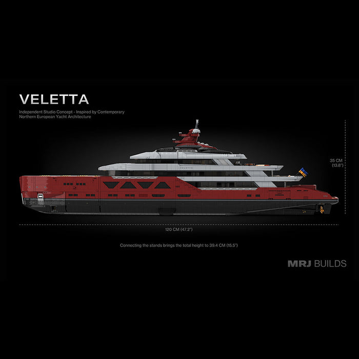 MOC-254412 120CM Modular Luxury Yacht Building Blocks Set-15639PCS enginediyshop