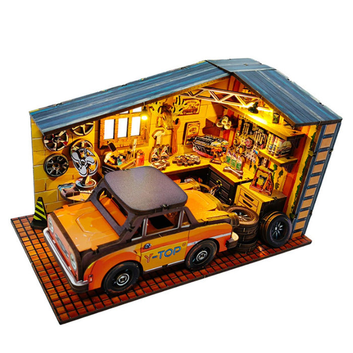 Car Garage DIY 3D Wooden Miniature Scene Model Kit (200+PCS) enginediyshop