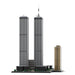 MOC-177998 1/800 Scale Landmark Architecture Twin Towers Street Scene DIY Assembly Building Blocks Set (7129PCS) enginediyshop