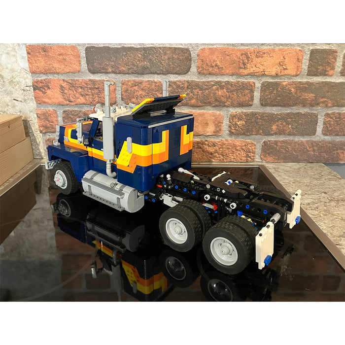 MOC- 1/17scale  FORD Class 8 Truck Building Blocks Set (Dark Blue/Dynamic Version/2443PCS)