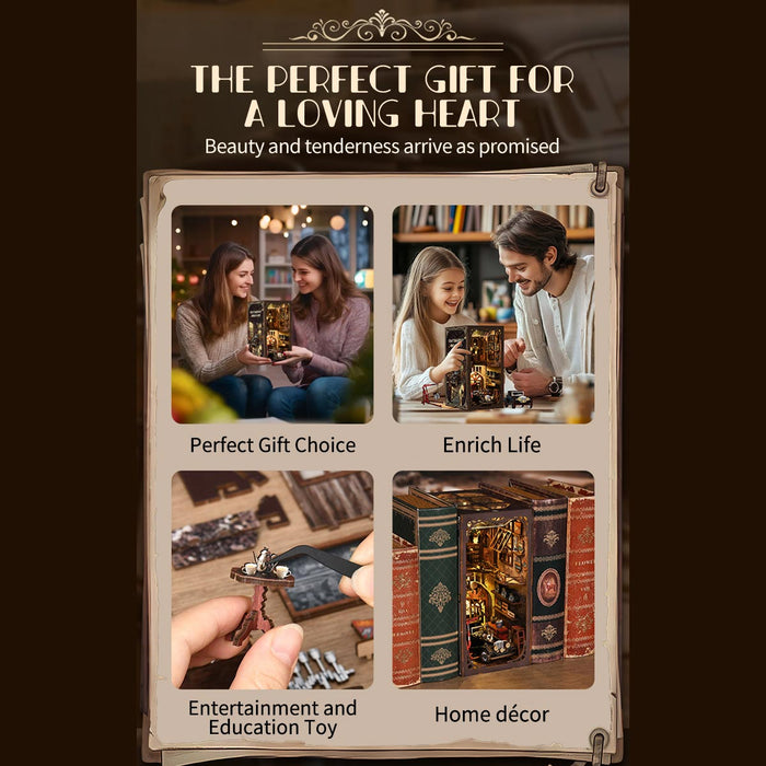 Auto Repair Shop 3D Wooden DIY Miniature House Kit, Creative Desktop Decor & Gift (374PCS) enginediyshop