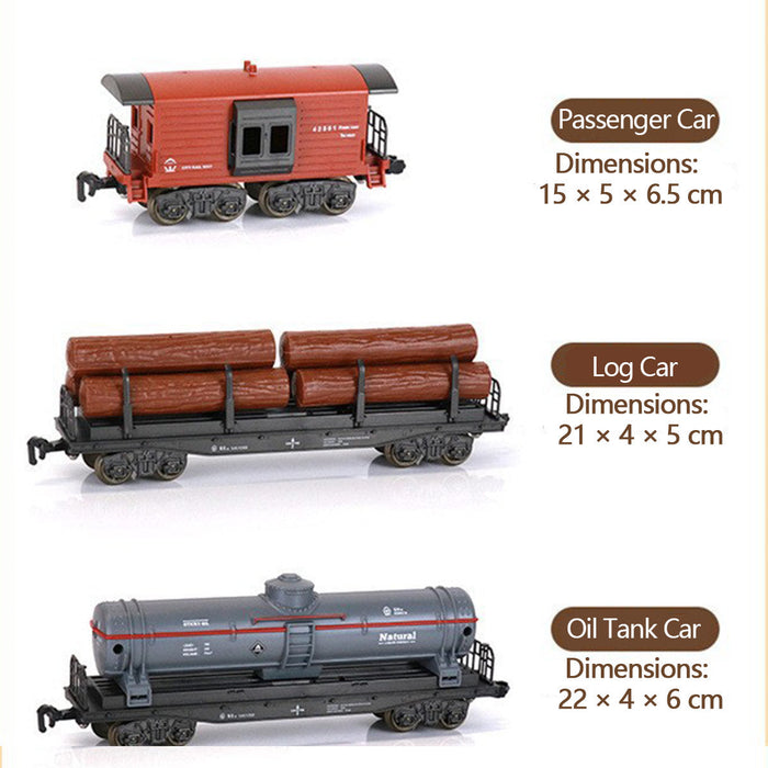 Electric RC Christmas Train Set Model with Carriage and Long Track, Gift for Boys and Girls (Model 62904B/Remote-Control Version) enginediyshop