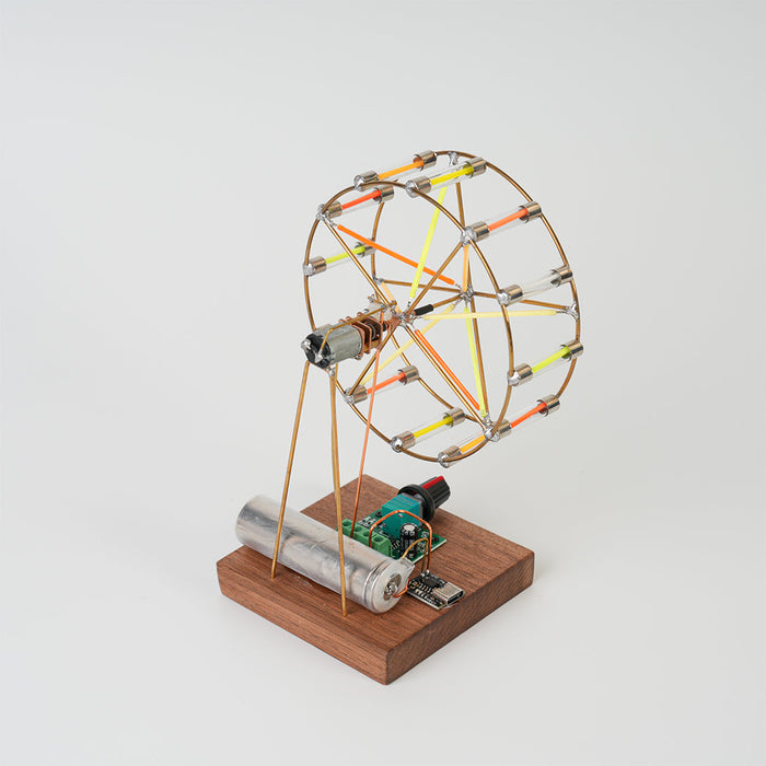 Rotating Colorful Ferris Wheel DIY Kit (Manual Soldering) enginediyshop
