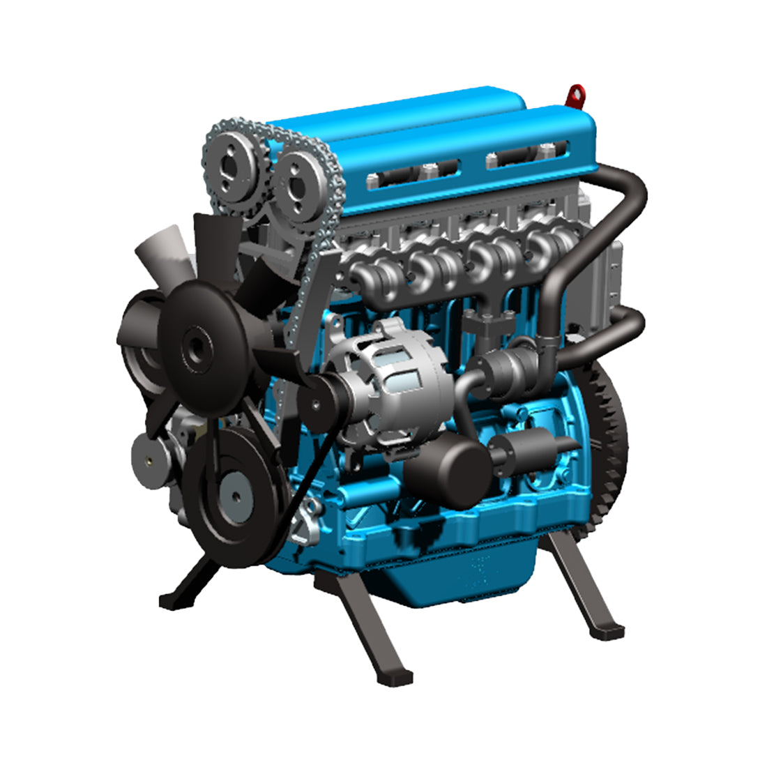 TECHING L4 Car Engine 3D Metal Turbocharged Inline 4 Cylinder Engine K ...