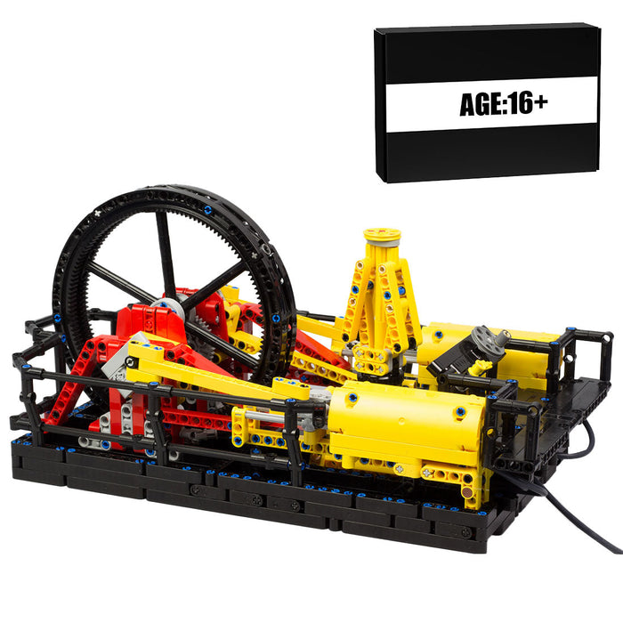 MOC-26403+MOC-164704 90° Offset Cylinder Steam Engine Building Blocks Set (1367PCS) enginediyshop