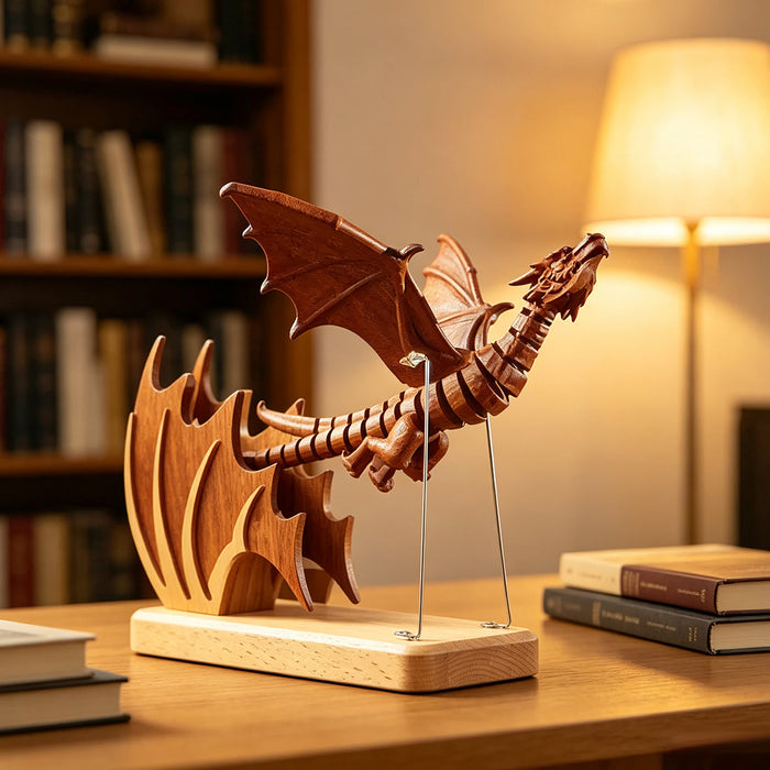 Wooden Western Mythical Creature Model – Articulated Gothic Fantasy Desktop Sculpture enginediyshop