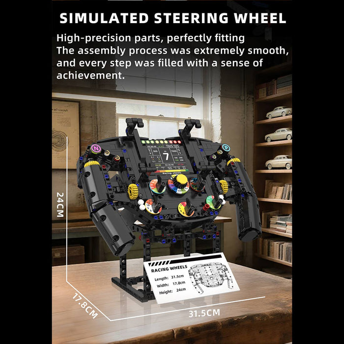 Racing Simulator Steering Wheel Building Blocks Set（833PCS） enginediyshop