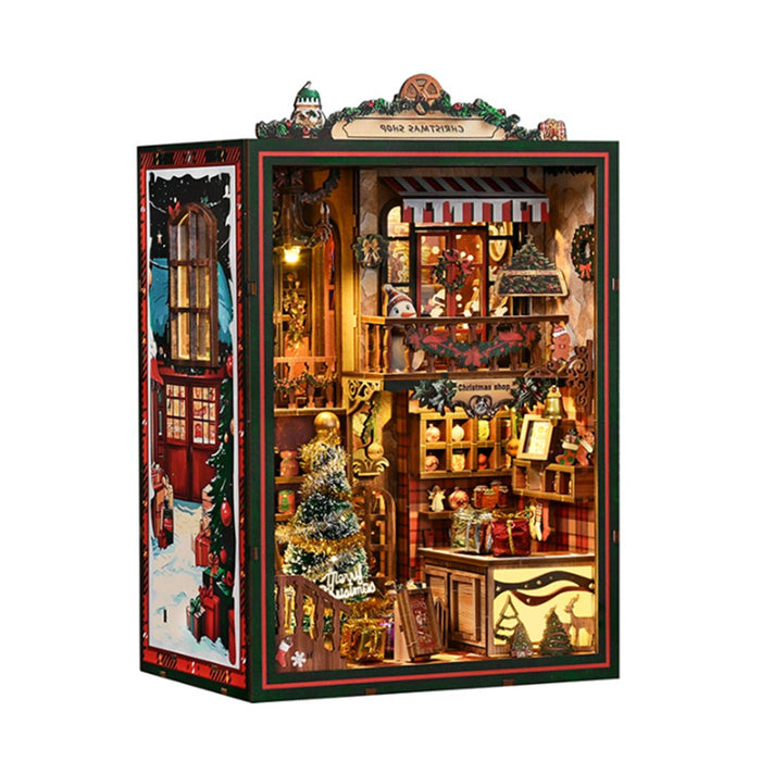 Christmas Shop 3D Wooden DIY Miniature House Kit, Creative Holiday Desktop Decor, Unique Christmas Gift (264PCS) enginediyshop