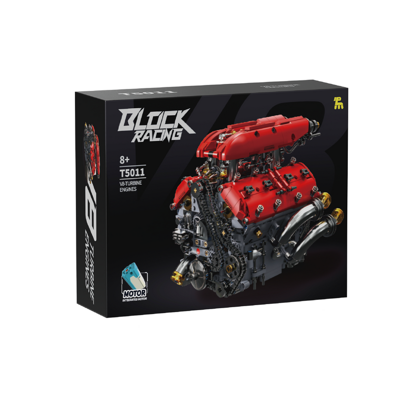 Ferrari V8 Engine Building Blocks Toy Set DOHC Naturally Aspirated MOC Motor Build Your Own V8 Engine - 350PCS