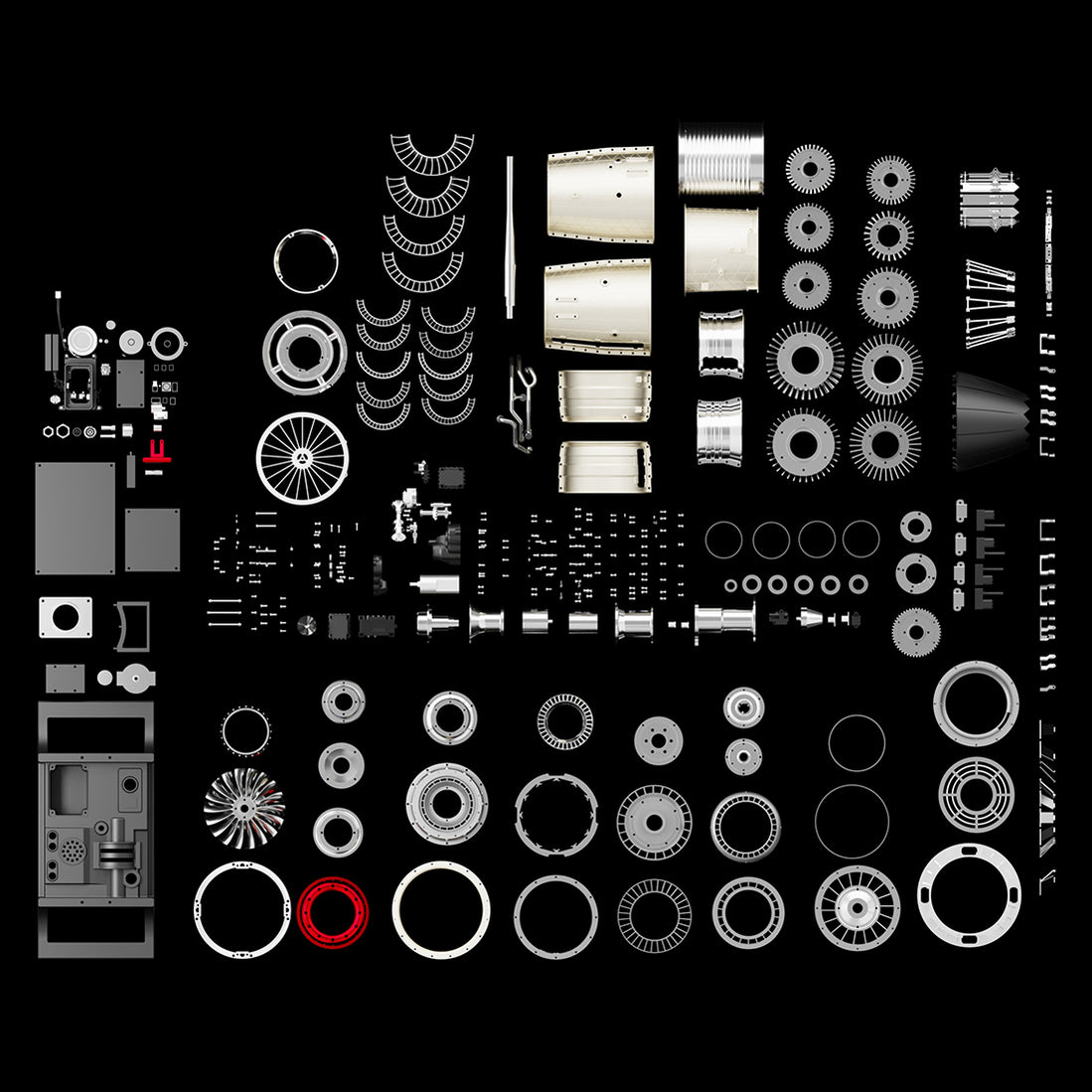 TECHING 1/10 Scale Military F135 Fighter Engine DIY Metal Mechanical A ...