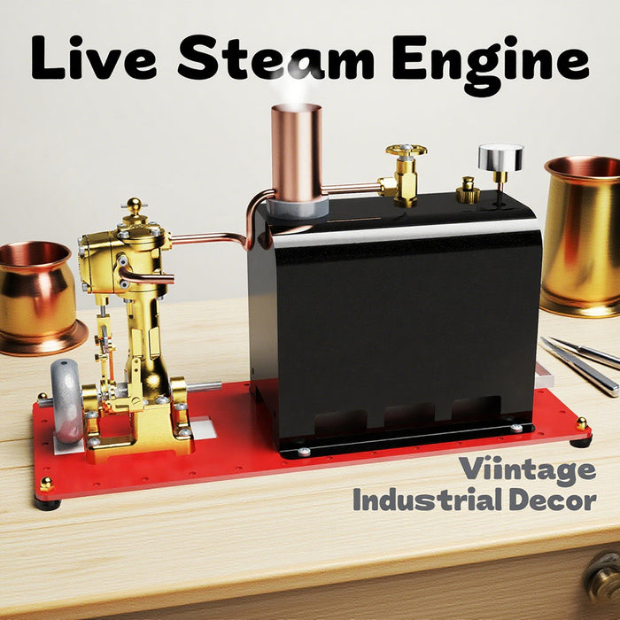 RW-BL1K Steam Engine and Boiler Model Kit for Steam Boat Mini Reversible Reciprocating Single-Cylinder Steam Engine Kit