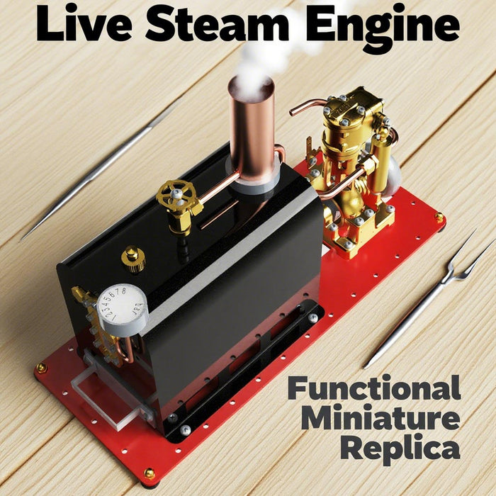 RW-BL1K Steam Engine and Boiler Model Kit for Steam Boat Mini Reversible Reciprocating Single-Cylinder Steam Engine Kit