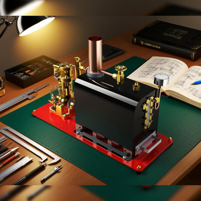 RW-BL1K Steam Engine and Boiler Model Kit for Steam Boat Mini Reversible Reciprocating Single-Cylinder Steam Engine Kit