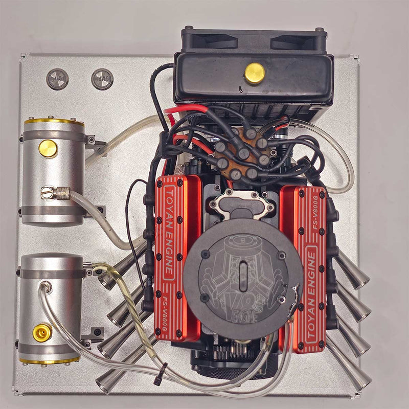 All-in-One Aluminum Alloy Base Starter Kit For TOYAN FS-V800WGP Engine Model Includes Ignition Set Water Cooling Set Battery and Charger enginediyshop