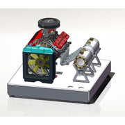 All-in-One Aluminum Alloy Base Starter Kit For TOYAN FS-V800WGP Engine Model Includes Ignition Set Water Cooling Set Battery and Charger enginediyshop