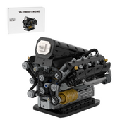 V6 Hybrid Engine Building Blocks MOC Motor Bricks Build Your Own V6 Engine 1256PCS Designed by Lukas2020 enginediyshop
